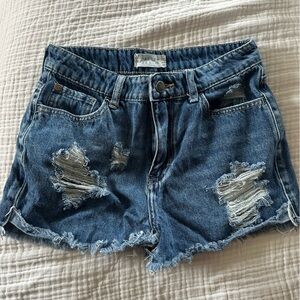 Mid rise jean shorts